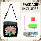 ARTopet DIY Diamond Art Painting Canvas Crossbody Bag Black Ethnic Minority Shoulder Purses Beach Bag Special Shaped Crystal by Numbers Mosaic Kits for Women Travel-Colorful Rose ARTopet