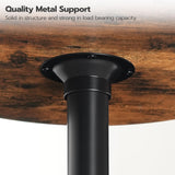 HOOBRO Round Bar Table, 35" Tall Pub Table, Cocktail Table with Base, Stable Counter Table with Non-Slip Base for Narrow Space, Bar Height Table for Kitchen, Easy to Assemble, Rustic Brown BF57BT01 HOOBRO