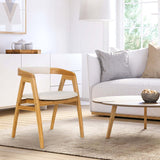 Giantex Accent Chair for Living Room, 100% Bamboo Painted Surface Upholstered Comfy Reading Chair with Anti-Slip Foot Pads, Curved Backrest, Arm Lounge Chair for Bedroom, Waiting Room, Office, Natural Giantex