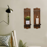 Yorkmills Sconces Wall Decor Set of 2, Wall Candle Holder Rustic Home Decor, Farmhouse Wall Art Floating Candle Sconces Shelf Wooden Wall Decorations for Living Room, Dining Room, Bedroom, Bathroom Yorkmills