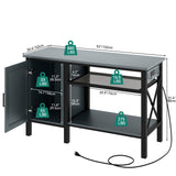 YITAHOME 55-75 Gallon aquarium stand with Power Outlets, Heavy Duty Metal Fish Tank Stand, Cabinet for Fish Tank Accessories Storage suitable for Fish Tank, Turtle Tank, 880LBS Capacity, Black YITAHOME