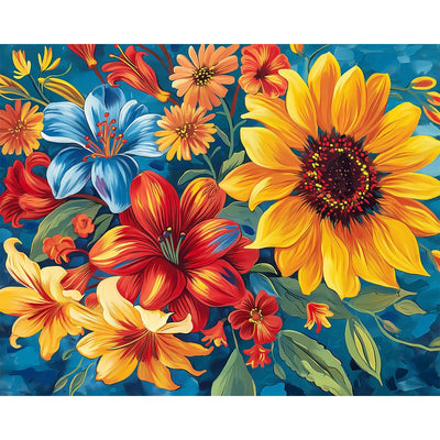 Natuyalo Paint by Numbers for Adults - DIY Adult Paint by Number Kits Painting on Canvas Sunflower Painting by Numbers for Beginners, Flowers Art Craft Kits for Adults (16x20 Inch)