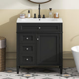 Virubi 30" Bathroom Vanity with Single Sink Combo, Modern Undermount Bathroom Sink Cabinet with 2 Drawers and a Tip-Out Drawer, Freestanding Bathroom Vanities, Soft Closing, Solid Wood Frame Virubi