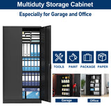 Aobabo Locking Metal Cabinet, Adjustable Shelves, Utility & Garage Storage, 72”, Black Aobabo