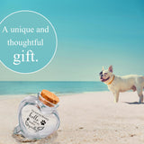 2 Pieces Pet Memorial Urns Sand Keepsake Jar Heart Shaped Glass Urns for Ashes or Hair Teeth Keepsake Loss of Pet Sympathy Gift Gredstar