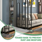 Wall Room Divider with Shelves, Modern Freestanding Wood Room Dividers Bookshelf with Storage Cabinet, Room Divider Bookcase for Home Bedroom Decoration Decorative(Khaki Gray White,80CM/31.5IN) Fakednss