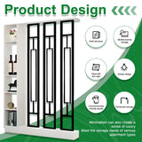 Wall Room Divider with Shelves, Modern Freestanding Wood Room Dividers Bookshelf with Storage Cabinet, Room Divider Bookcase for Home Bedroom Decoration Decorative(Khaki Gray White,80CM/31.5IN) Fakednss