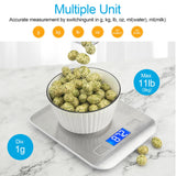 WIWUE GUO Food Scale, Kitchen Scale, Weight Scale Grams and Ounces for Weight Loss, Baking, Cooking, Keto and Meal Prep, LCD Display, 304 Stainless Steel WIWUE GUO