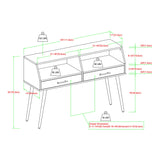 Walker Edison Perdita Minimalist Glass-Shelf Entry Table, 44 Inch, Dark Walnut Walker Edison