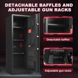 BONANO 10-12 Gun Safe, Gun Safe for Rifles and Pistols, Gun Cabinets for Rifles and Shotguns, Long Gun Safes with Dual Alarm & Mute Mode, Multi-Function Gun Cabinet with Removable Gun Racks BONANO