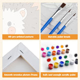 MXJSUA 4 Pack Cute Animals Paint by Numbers Kit with Framed Canvas for Ages 6-12 Kids, Elephant Paint by Numbers Kits for Children Beginners, Acrylic Oil Painting for Home Wall Decor Gift (8x8 inch) MXJSUA
