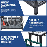 Garden Tool Organizer, Yard Tools Rack Holds 55 Long-Handled Tools/Rakes/Brooms for Garage Organization and Storage, Shed, Outdoor, Lawn, Heavy-Duty Steel, Black, Easy Assembly Kingarage