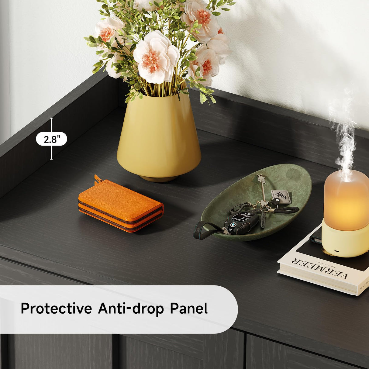 ONBRILL Shoe Cabinet with Cross Molding Doors, 6-Tier Shoe Storage Cabinet with 3 Adjustable Shelves and Metal Legs, 45'' Tall Shoes Rack Organizer Cabinet for Entryway, Front Door, Black ONBRILL