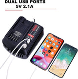 Qbmel 20V Battery Charger Replacement for Craftsman V20 Lithium Ion 20Volts Battery CMCB104 CMCB202 CMCB201 CMCB209 CMCB205 CMCB100 CMCB102 CMCB101 with USB Port(Only for 20V,not for 19.2V) Qbmel