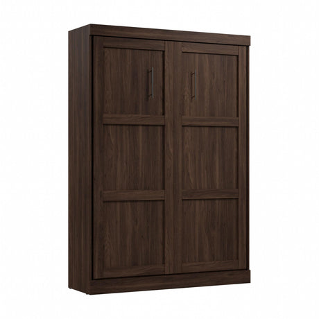Bestar Pur Full Size Murphy Bed in Black Walnut, 59-inch Space-Saving Sleeping Arrangement for Multipurpose Area, Bedroom, Guest Room, or Living Room Bestar