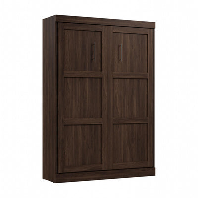 Bestar Pur Full Size Murphy Bed in Black Walnut, 59-inch Space-Saving Sleeping Arrangement for Multipurpose Area, Bedroom, Guest Room, or Living Room