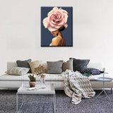 Tucocoo Abstract Flowers Girls DIY Paint by Numbers Kits for Adults Large Rose Digital Oil Painting on Canvas Painting by Numbers for Beginners Wall Art Home Decoration Gift 16x20Inch No Frame Tucocoo