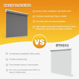 Blackout Roller Shades for Windows, Cordless Free-Stop Blinds with Thermal Insulated,UV Protection Fabric. Pull Down Room Darkening Door Blinds for Home, Office Easy to Install(23" W x 72" H,Grey) BWEROCIQ