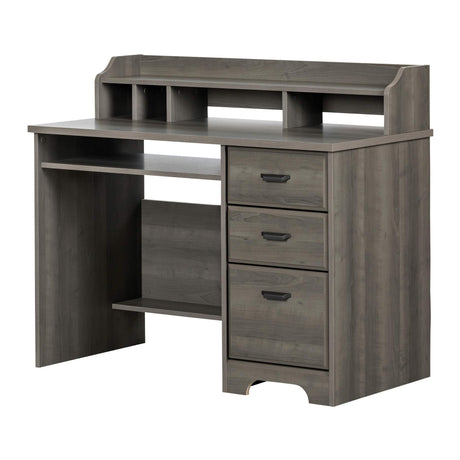 South Shore Versa Computer Desk with Hutch, Gray Maple South Shore