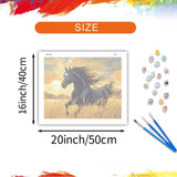 Horse Running in the Wheat Field Paint by Numbers Kit for Adults Beginner, Black Horses in Sunset Scenery Paint by Numbers, Horse with Flying Mane Oil Painting for Home Decor(16×20inch, Unframe) ARNLRDYA