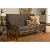 Kodiak Furniture Tucson Full Size Futon Set in Rustic Walnut Finish, Suede Black Kodiak Furniture
