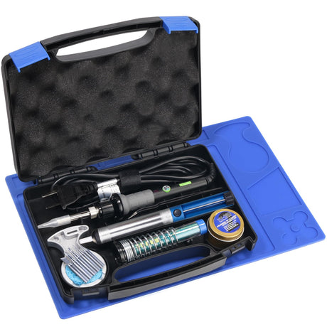 YIHUA 947-V Soldering Iron Kit with 3 LED Lights, Temperature Control, 5 Premium Solder Tips, Desoldering Pump, Indicator & ON/OFF Switch-60 Watts Soldering Iron, Solder Wire, Tip Cleaner, and more. YIHUA