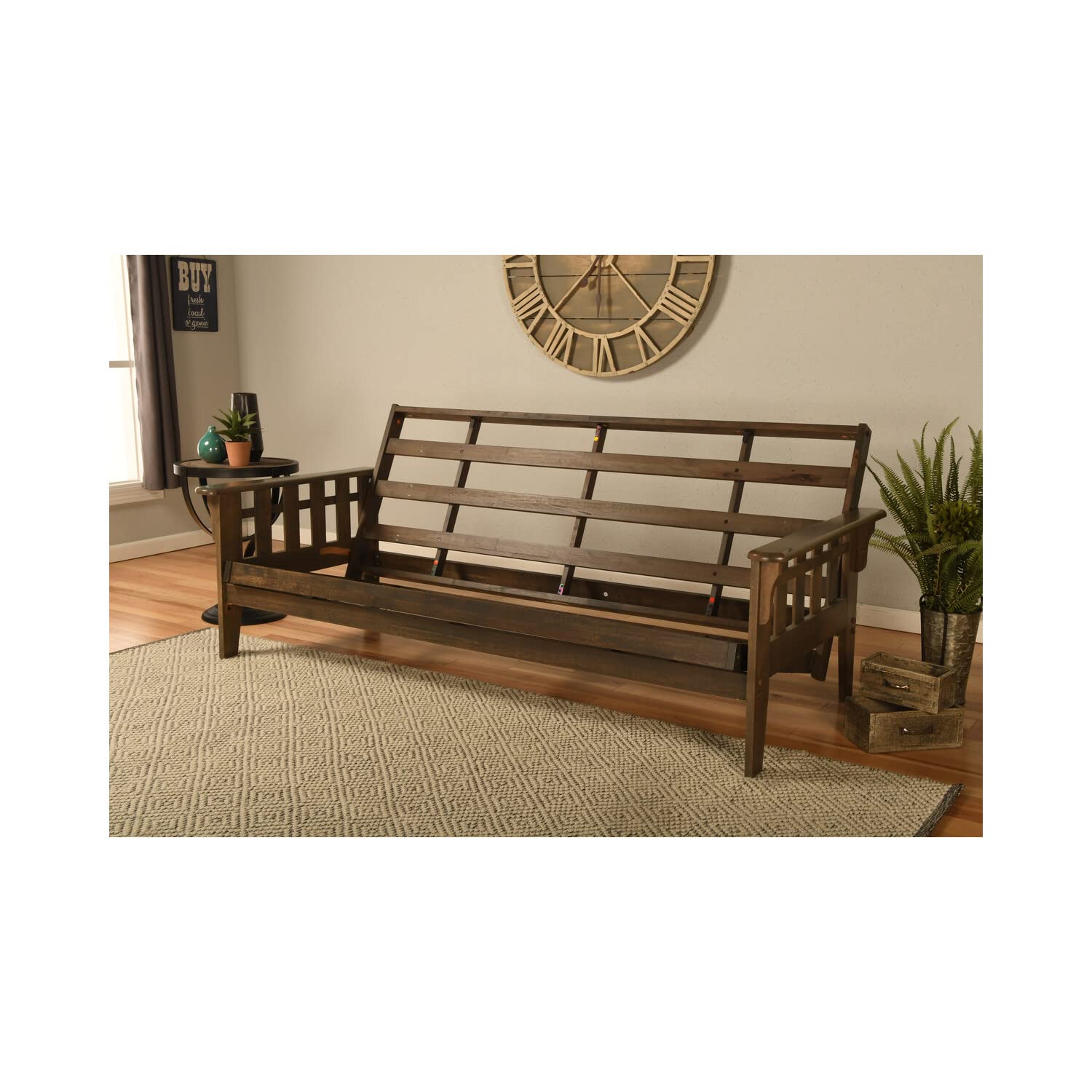 Kodiak Furniture Tucson Full Size Futon Frame, Rustic Walnut - WoodArtSupply