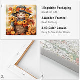 VIGEGU Fall Scarecrow Paint by Numbers Kit for Adults with Framed,Thanksgiving Paint by Number DIY Acrylic Adult Paint by Number Kits for Wall Decor 10x10in VIGEGU
