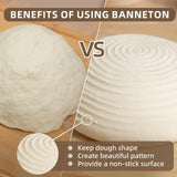 Bread Proofing Basket, Kikcoin Banneton Bread Proofing Basket Set of 2, 9 Inch & 10 Inch Round Sourdough Proofing Basket with Linen Liner, Bread Lame Kikcoin