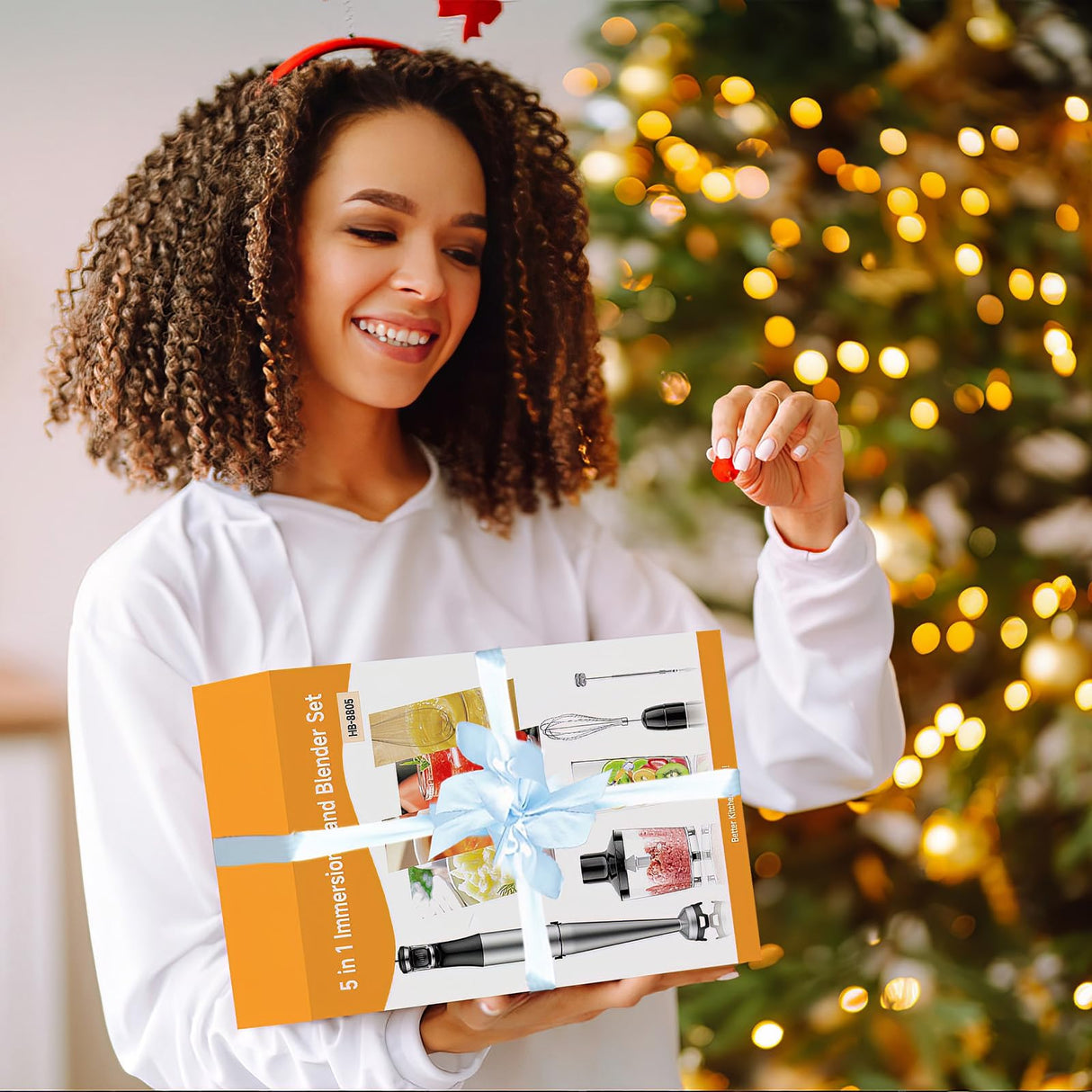 Immersion Blender Handheld Corded Hand Blender 1100W, Trigger Variable Speed 5 in 1 Stick Blender, Emulsion Blender with Chopper, Whisk and Frother for Soup, Baby Food and Smoothies turelar