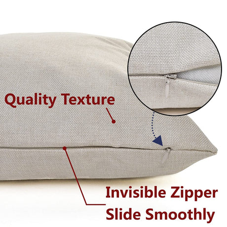 TopTie Sublimation Pocket Pillow Cases for Books Stuff Storage, 16 x 16 Inches Linen Blank Pillow Covers TopTie