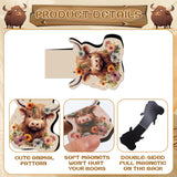 Wxiben Highland Cow Magnetic Bookmark - 12 Pcs Funny Animal Bookmarks Magnetic Floral Book Mark Magnets Cute Cow Magnets Bookmark Page Clip Gift for Book Lovers Students Teacher Reading Book Marks Wxiben