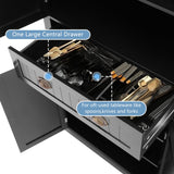 YOCONYO 72" Kitchen Pantry Cabinet, Freestanding Storage Cabinet with 4 Doors, Adjustable Shelves for Kitchen, Living Room and Dinning Room，Black YOCONYO