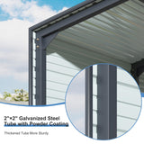 SENYUN Heavy Duty Metal Carport, 10X15 FT Waterproof Carport Canopy with Galvanized Steel Frame and Roof Sunshade Garage Car Shelter for Trucks, Boats, Tractors SENYUN