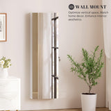 Vlsrka 47.2" LED Jewelry Mirror Cabinet, Wall/Door Mounted Jewelry Armoire Organizer with Full-Length Mirror, Large Capacity Storage Hanging Cabinet, 4 Drawers, 5 Shelves, Built-in Lighted Mirror Vlsrka