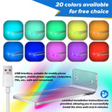 DTNESS 6Pcs Floating Shoe Display Shelf with LEDs, 8 x 3.9 Inch Clear Acrylic Wall Mounted Sneaker Rack, Glowing Levitating Shelves with 15 Screw Kits for Bedroom Gaming Room Shoe Store DTNESS