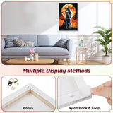 RICUVED Paint by Numbers Kit for Adults Beginner with Wooden Frame, Wolf Easy Acrylic Paint by Number, DIY Moon Oil Painting Kit with Framed Canvas Arts and Crafts for Gift Home Wall Decor 8X12 Inch RICUVED