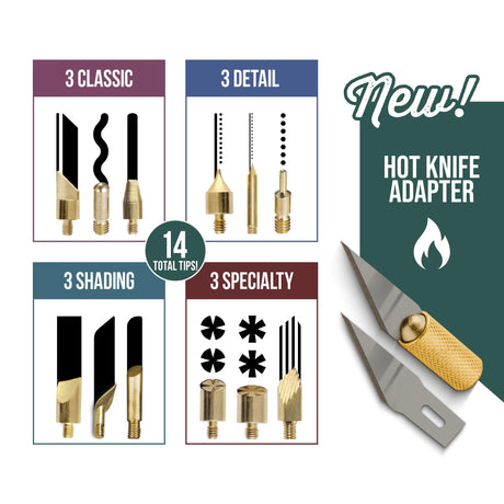 ArtSkills Wood Burning Tool, Wood Burning Kit with Pen, 14 Tool Tips & 2 Hot Knife Tips ArtSkills