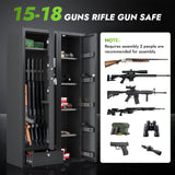 KAER 15-18 Gun Safe,Gun Safes for Rifles and Pistols,Rifle Safe,Gun Cabinet,Gun Safes for Home,Gun Safe for Rifles with Digital Keypad,Drawer,Removable Shelf (Unassembled) KAER