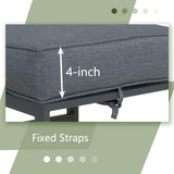 Auzfy 2 Pieces Outdoor Ottomans for Patio, No-Assembly Aluminum Outdoor Patio Footstool with Gray Cushions, Small Aluminum Patio Seat for Porch Yard Garden Deck, Grey Frame Auzfy