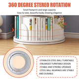 LINLIUA 360° Rotating Bookshelf for Kids & Adults - 4/5 Tier Floor Standing Storage Rack in Grey LINLIUA