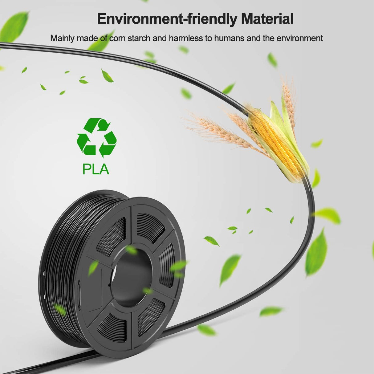 TECBEARS PLA 3D Printer Filament, PLA Filament 1.75mm, Neatly Wound 3D Printing Filament, Dimensional Accuracy +/- 0.02 mm, 1Kg Spool(2.2 lbs), Fits for Most FDM 3D Printers, PLA Black TECBEARS