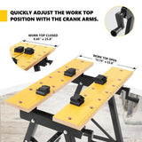 DNA MOTORING Adjustable Workbench - Portable Foldable Multi-Purpose, with Measuring Ruler and Protractor - Ideal for Garage, Home, DIY, and Carpentry,TOOLS-00455 DNA MOTORING