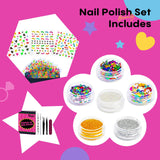 Tomons Nail Polish Set Non Toxic Kids Nail Polish Kit for Kids Ages 7-12, Birthday Gifts for 6 7 8 9 10 11 12 Year Girl, Glitter, Sequins, Stickers, Nail Art Kit Tools- 8 Colors Tomons