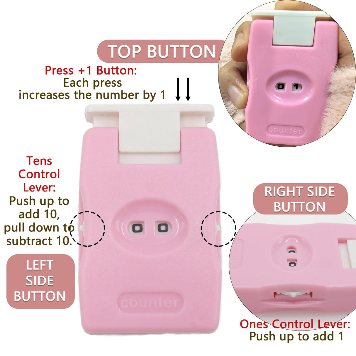 Joyangy 2-Pack Pink Knitting Counter Set, Crochet Stitch Marker, Row Tally, Manual Knit Counting Tool for Craft Yarn, Crocheting Supplies, Portable Needlework Travel Accessories Joyangy