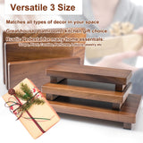 kulusion Walnut Wooden Pedestal Stand, Farmhouse Wood Tray for Kitchen Bathroom Counter Decor, Rustic Display Riser for Soap,Bottle,Plant Etc (Large & 12 x 7 x 1.57'') kulusion