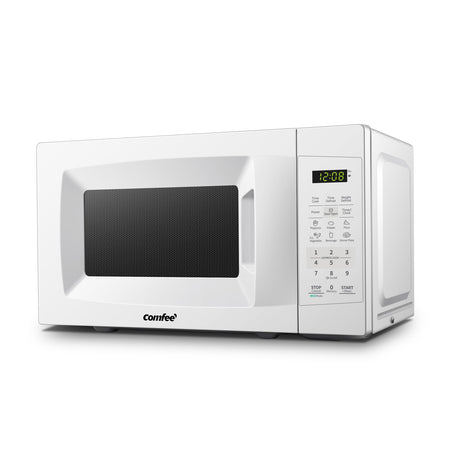 COMFEE' EM720CPL-PM Countertop Microwave Oven with Sound On/Off, ECO Mode and Easy One-Touch Buttons, 0.7 Cu Ft/700W, Pearl White COMFEE'