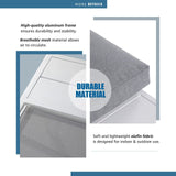 Soleil Jardin 4-Piece Outdoor Patio Furniture Set L-Shaped Aluminum Sectional Sofa with Coffee Table All-Weather Patio Conversation Set with Cushions, White Soleil Jardin