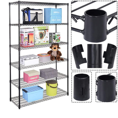 6 Shelf Wire Shelving Unit Garage Shelves Height Adjustable Heavy Duty Utility Rolling Steel Organizer Garage Storage Units, 1500lbs Storage Shelves Metal Rack NSF Metal Shelves for Garage Kitchen