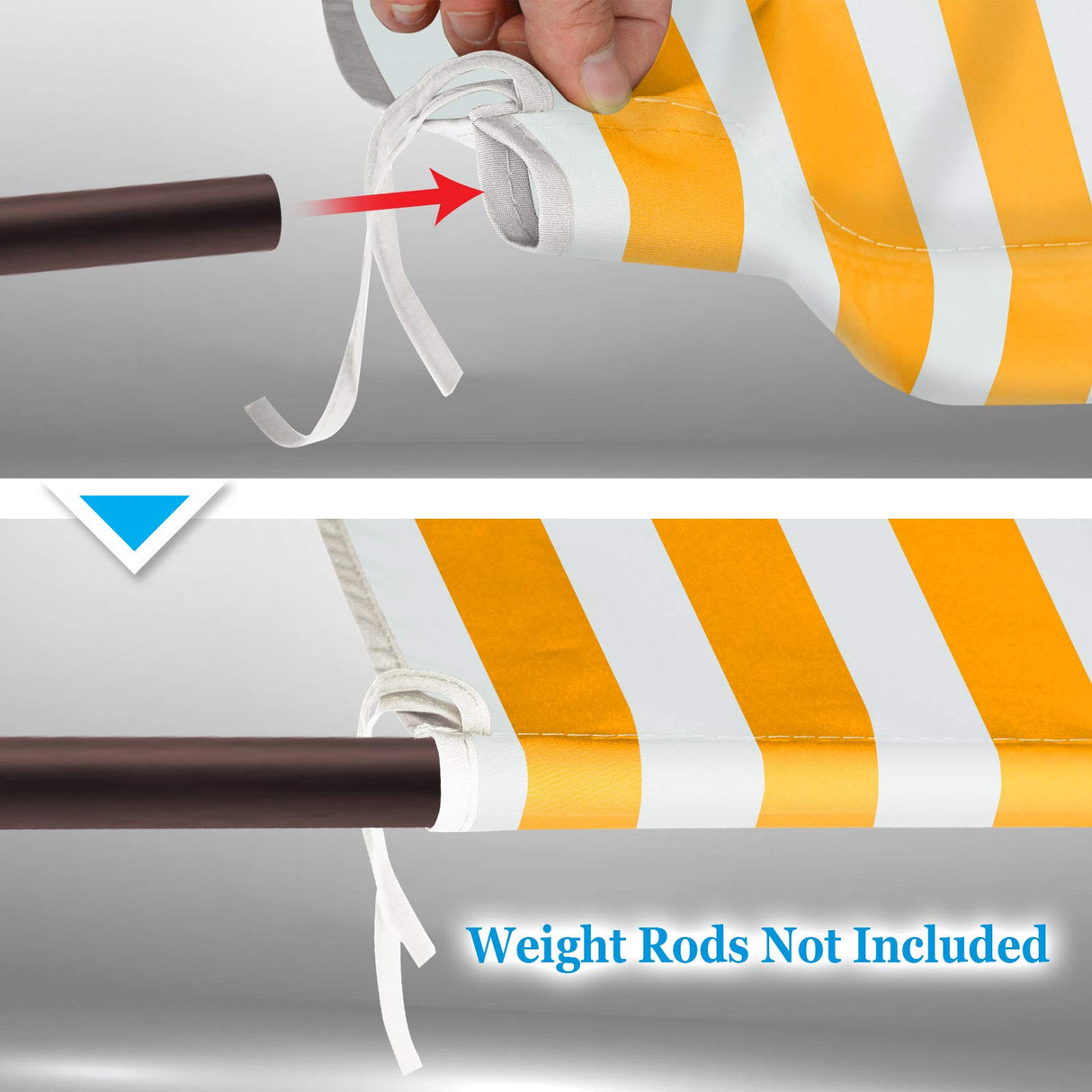 BenefitUSA 18' x 8.2' Universal Replacement Canopy Top Cover for Pergola Structure (Yellow with White) BenefitUSA